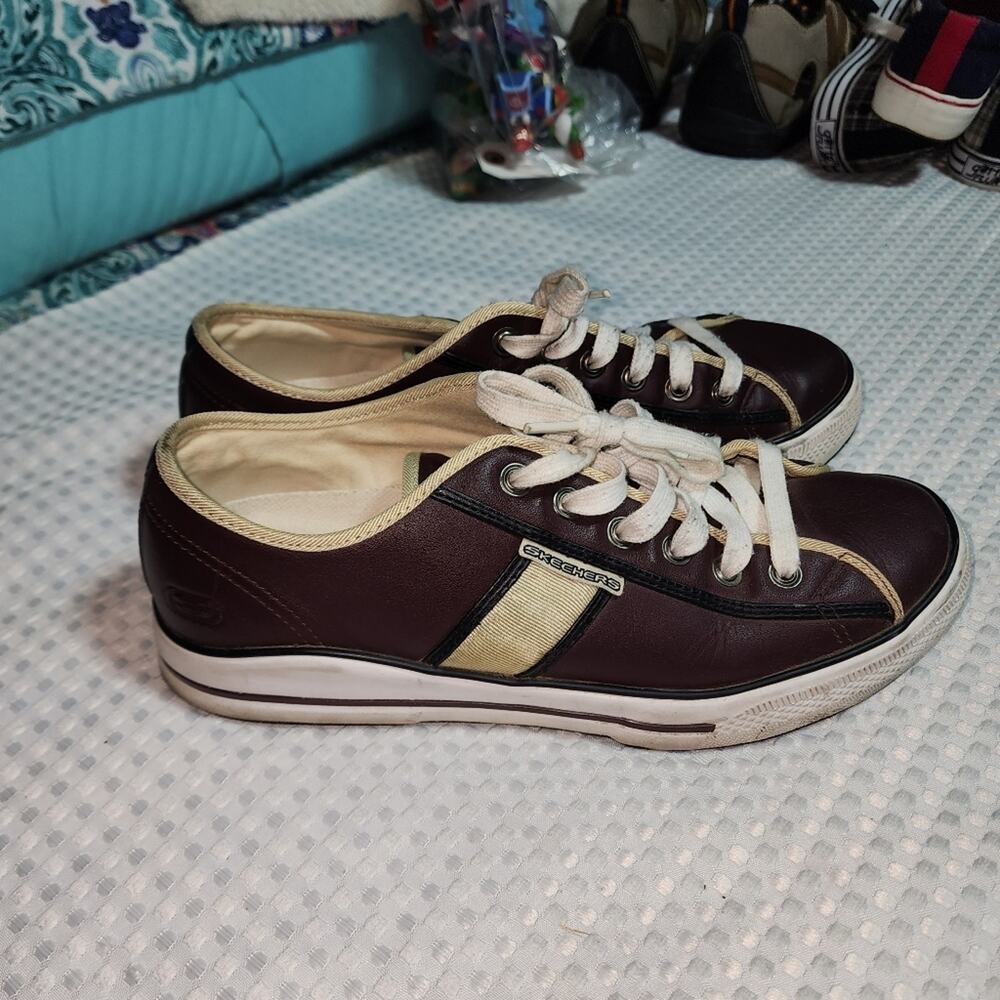 SKECHERS EUC MENS SIZE 10 SPORTS LEATHER CASUAL SNEAKERS SHOES